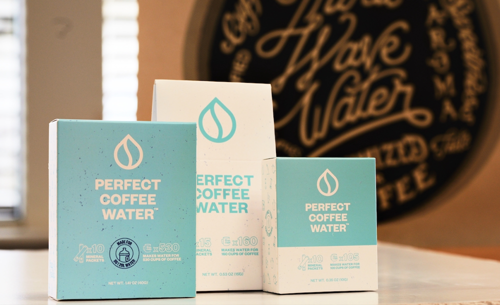 Three boxes of Third Wave Water