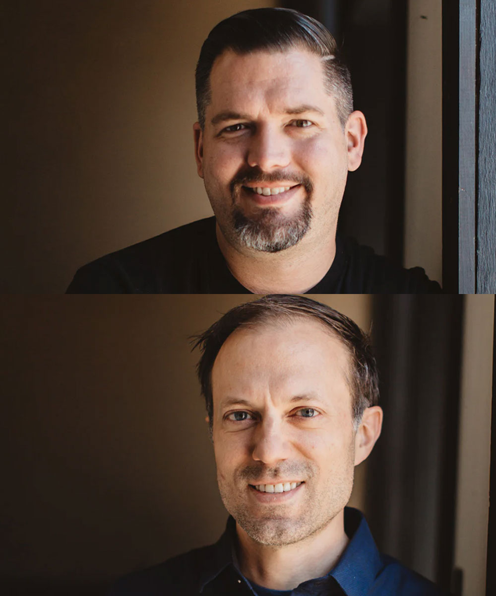 Headshots of a Third Wave Water founders Taylor and Charles.