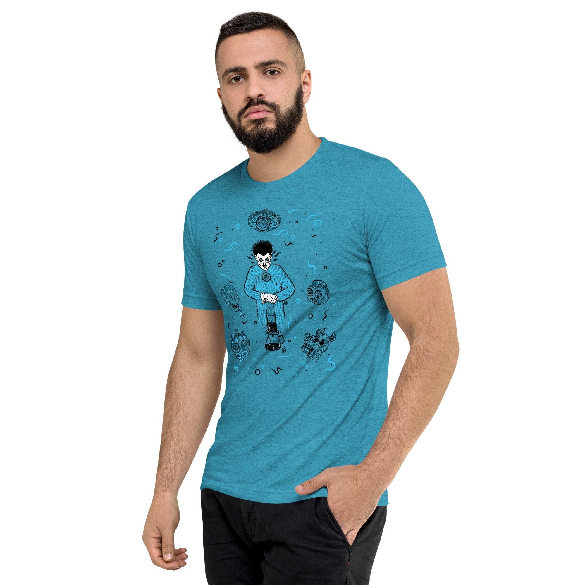 The Monster Shirt Series - Ep 2 - Third Wave Water #Color_Aqua Triblend