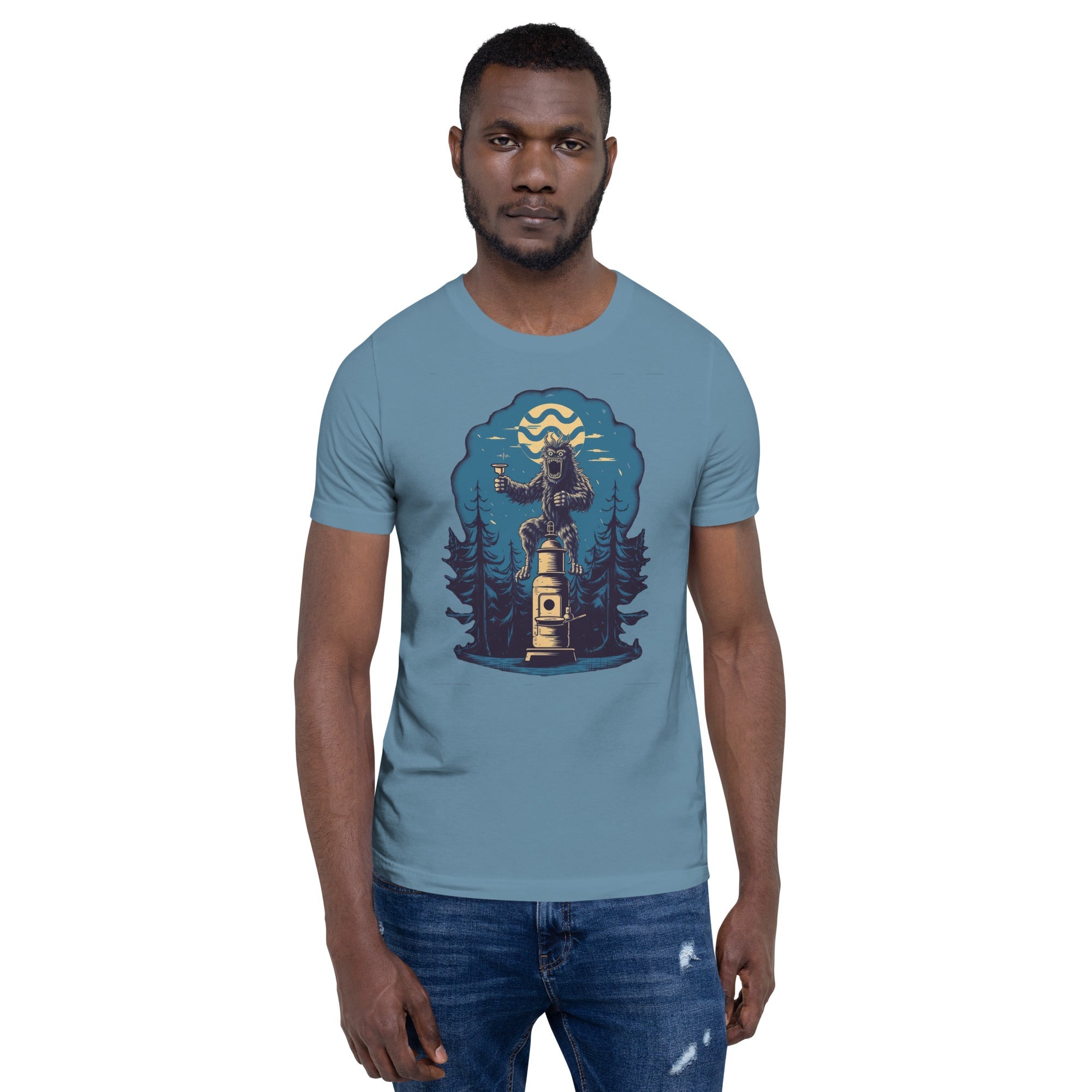 Coffee Monster in Woods - Third Wave Water #Color_Steel Blue